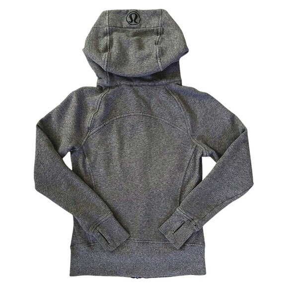 Lululemon Scuba Hoodie II Heathered Black Charcoal Zip Up Hoodie Women’s Size 4 - Picture 9 of 13